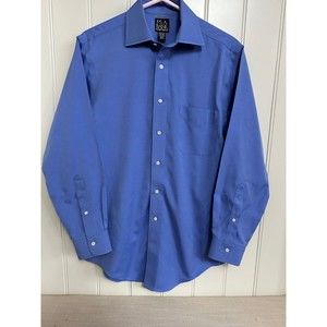 JOS A BANK Blue Travelers Collection Shirt Mens, Sz 14 1/2 - 32, Long‎ Sleeve